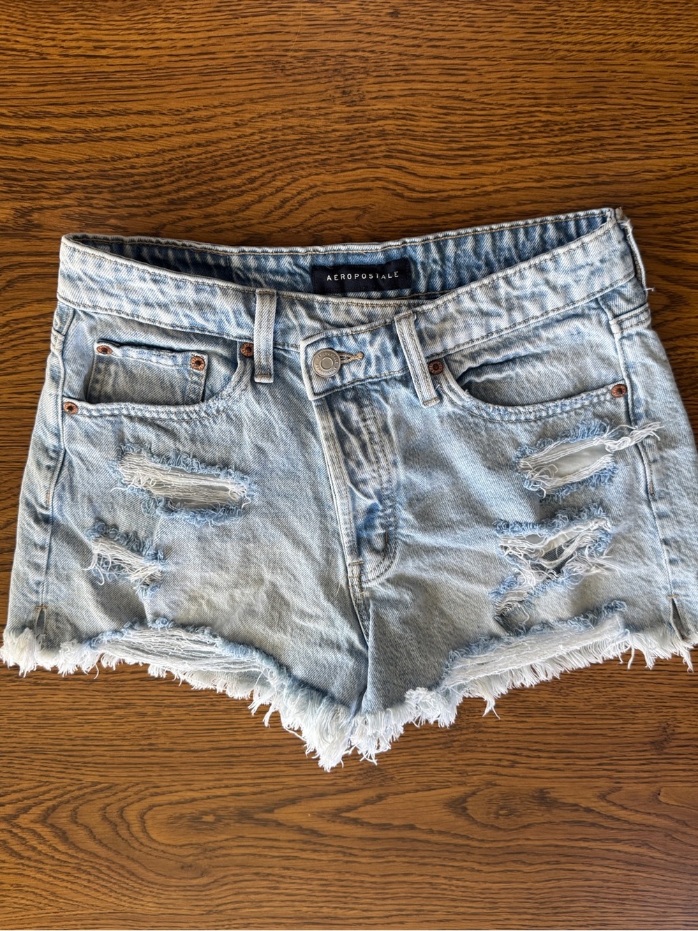 Aeropostale Light Distressed Denim Shorts - Womens “Vintage tHigh Rise Shorty”